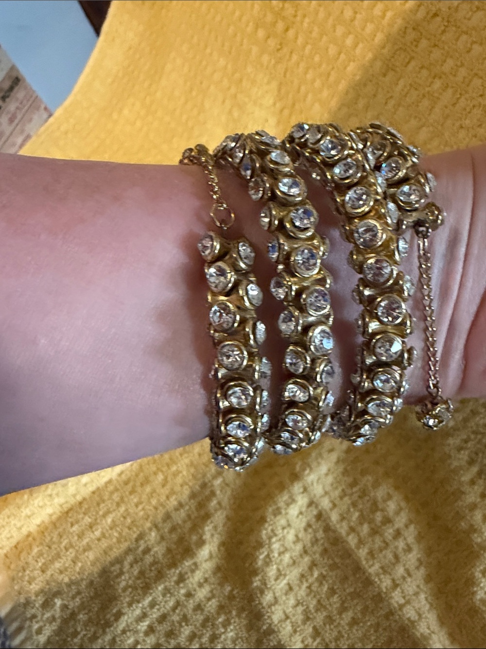 Gold Budhagirl Crystal Wrap Bracelet - Sparkling Women's Bracelet